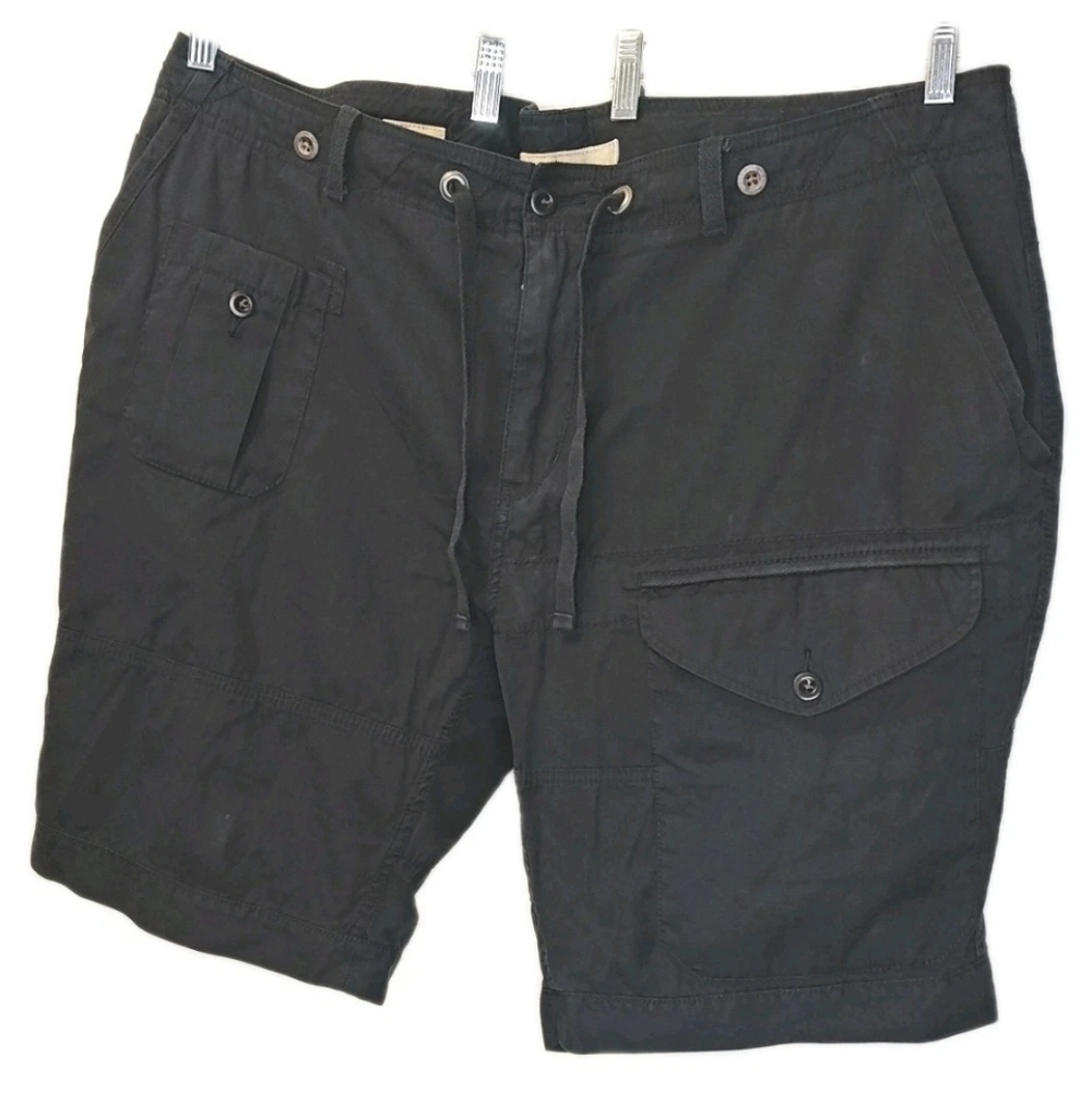 Vtg 90s Polo Ralph Lauren Baggy Wide Leg Cargo Shorts 42/44 Black Field Utility - Picture 13 of 14